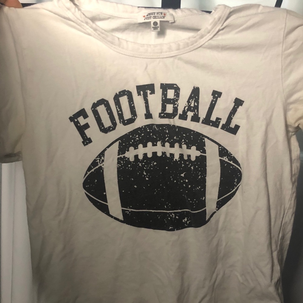 White “Football” shirt size small